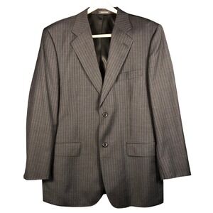 CARLO PALAZZI Mens Charcoal Pinstripe Wool Blazer 2 Piece Suit Made in Italy 40R